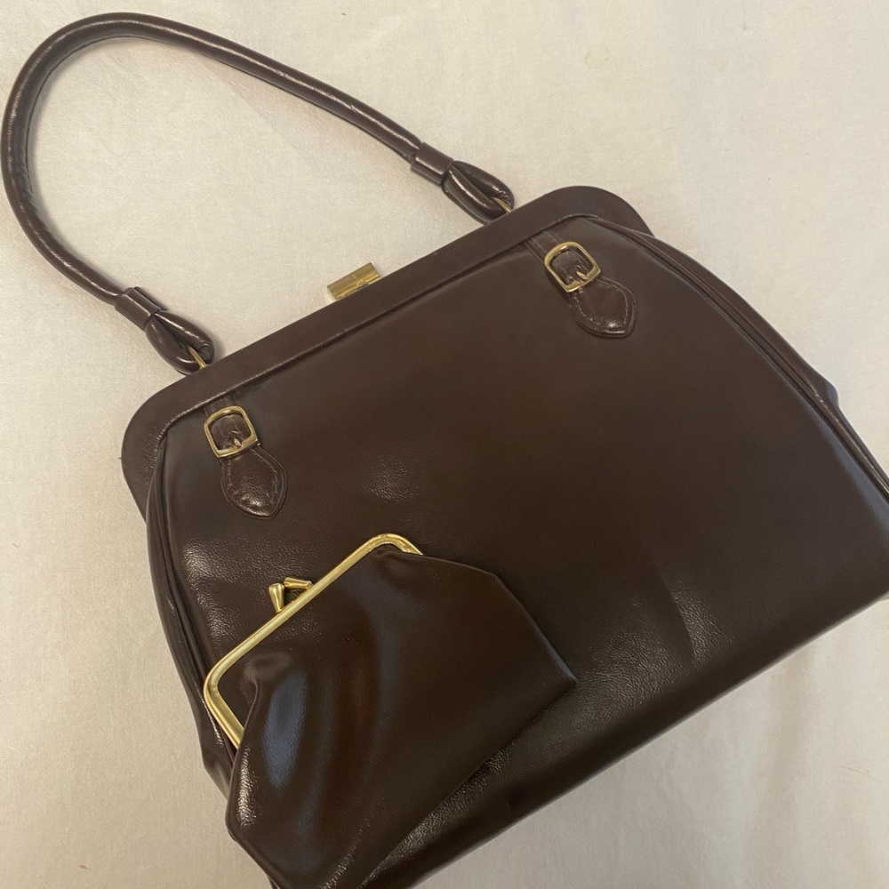 Vintage Brown Purse and matching coin purse